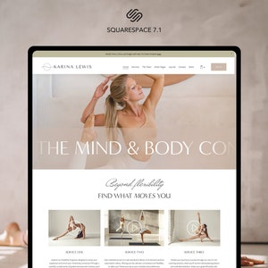 Website Template, Yoga Squarespace Design, Blogger Template, Squarespace Website, Acuity Scheduling, Wellness Website, Coach Website