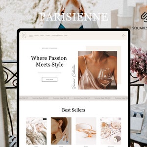 Squarespace Template, Feminine Website, E-commerce Website Template, Blogging Website, Boutique Website, Pink Website, Jewelry Website