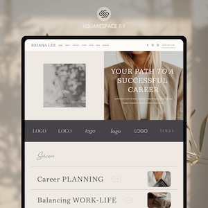 Modern Squarespace-websitesjabloon, portfolio, blog, coachingwebsiteontwerp