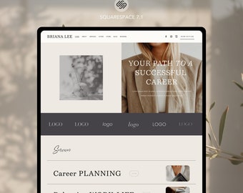 Modern Squarespace Website Template, Portfolio, Blog, Coaching Website Design