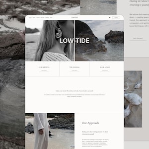 Plantilla de Squarespace: Diseño web minimalista, neutro y para coaches, terapeutas y profesionales del bienestar.