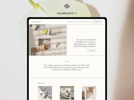 Modern Minimalist Squarespace 7.1 Template, Online Course & Blog Website