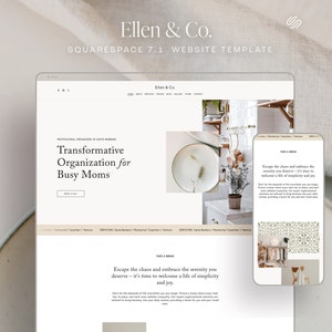 Minimalistische Squarespace 7.1-websitesjabloon, klein bedrijf, blog