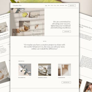 May include: A website homepage for Creative Trio, a business that provides marketing, branding, and administrative services. The website features a collage of images, including a glass of whisky, a staircase, and a woman's legs wearing high heels. The text on the website reads "We are committed to elevating your success, lightening your workload and delivering excellence." and "Or maybe you have a creative project to share with the world. Whatever it is, the way you tell your story online can make all the difference."