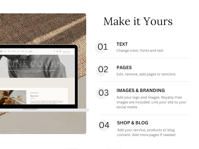Webbplatsmall Squarespace-mall, Portfolio-webbplats, Squarespace-mall, Webbdesign, Bloggwebbplats, Coaching-webbplatsmall bild 4