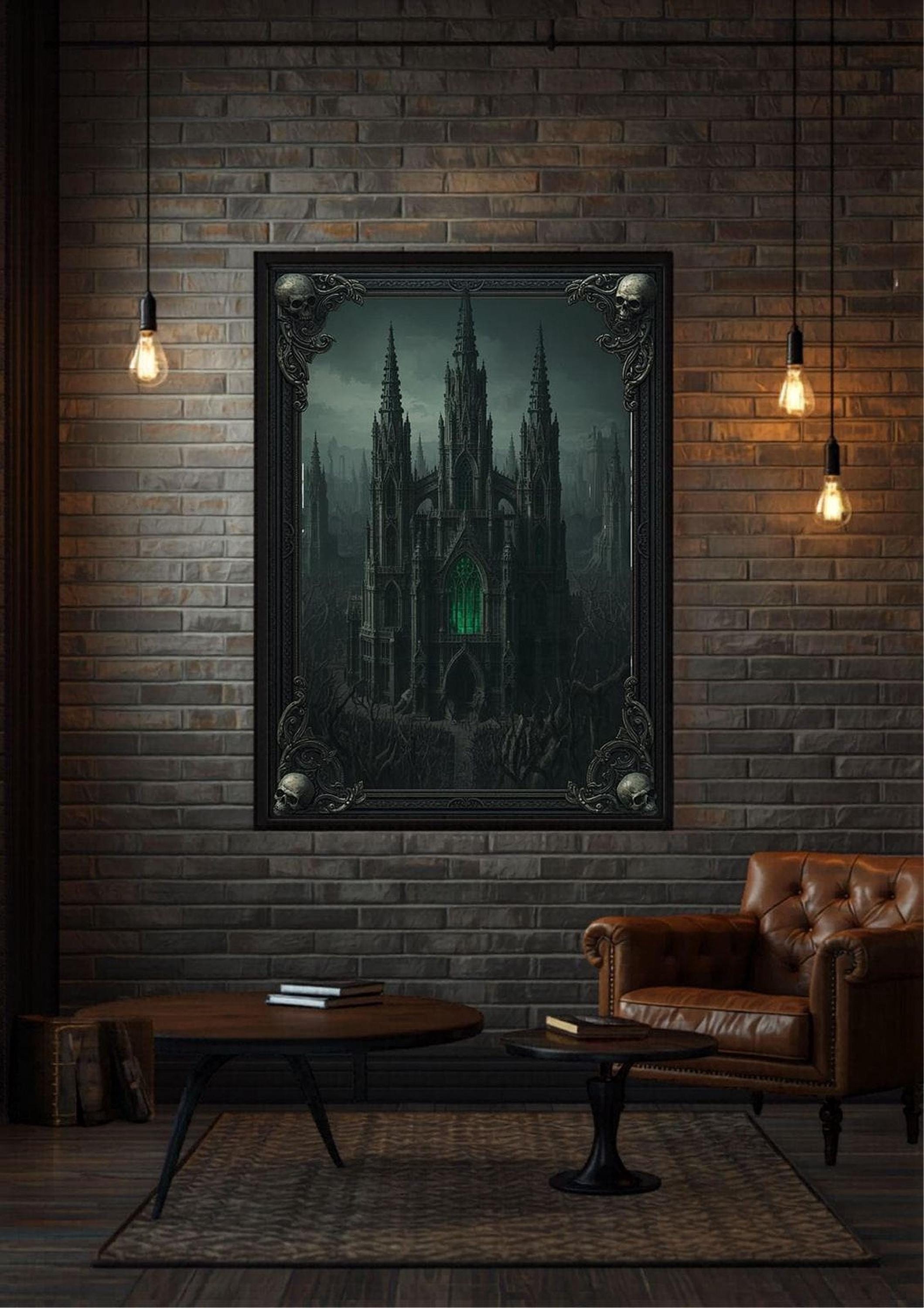 Dark Gothic Cathedral Wall Art Printable | Necromancer Decor | RPG ...