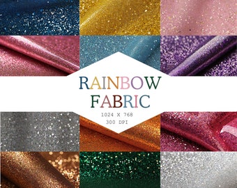 15 Rainbow Fabric Digital Papers; wedding invitations, party, backgrounds, Scrapbook, Junk Journal Textures! Commercial Use JPGs 300 DPI