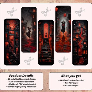 Red Thrill Printable Bookmarks, Rounded Corners Bookmark, Red Thrill ...