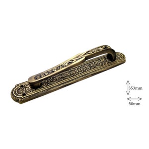 Anavarza Home Brass Antique door handle, Barn door handle, Rustic door decor, Door ornament 13.9&#39;&#39; - 35.3 cm
