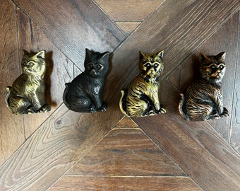 Cat Door Knocker,%100 Brass,Front Door Ornament, Gift For,Handmade,4.3 inch