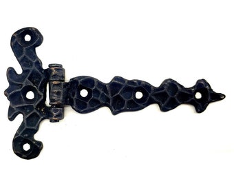 Bisagra de correa de puerta de latón en forma de T hecha a mano antigua vintage, puerta, gabinete, estante, ventana