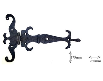 Bisagra de correa de puerta de latón en forma de T hecha a mano antigua vintage, puerta, gabinete, estante, ventana 28 cm - 11 pulgadas