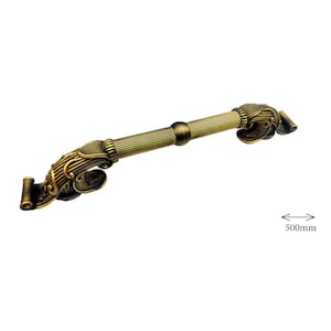Anavarza Home Brass Antique door handle, Barn door handle, Rustic door decor, Door ornament 19.7 &#39;&#39; - 50cm