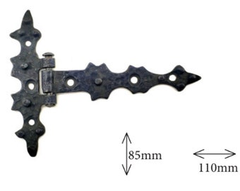 Vintage Antik Handgjord T-formad Mässingsdörrhängare Gångjärn, Dörr, Skåp, Hylla, Fönster 11 cm - 4,33 tum