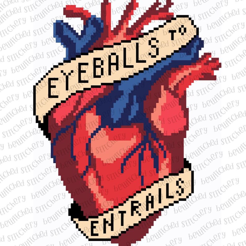 Entrails Pattern Eyeballs to Entrails Cross-stitch Pattern | Vampire Slayer ...