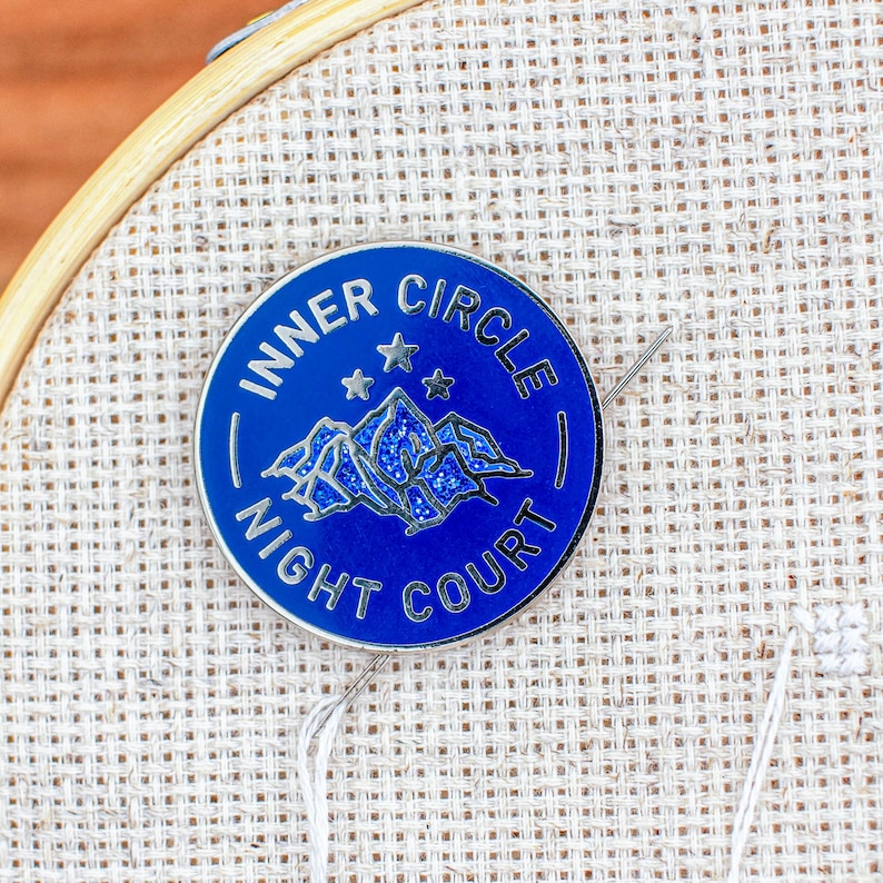 Night Court Needle Minder - Fantasy Bookish Cross Stitch Magnet - Gift for Book Lovers - High Fantasy Sewing Notion - Small Batch Artist image 1