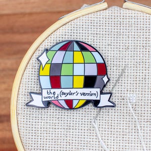 Mirrorball Needle Minder - Pop Culture Inspired Cross Stitch Magnet - Rainbow Fandom Sewing Gift - Bold Statement Craft Accessory