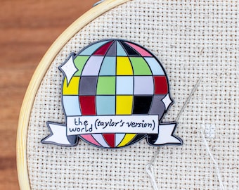 Mirrorball Needle Minder - Pop Culture Inspired Cross Stitch Magnet - Rainbow Fandom Sewing Gift - Bold Statement Craft Accessory