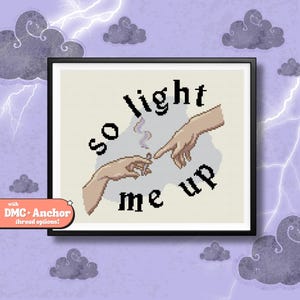 So Light Me Up Cross-Stitch Pattern | Lyrics | Digital Pattern