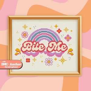 Bita mig korsstygnsmönster | Snark | Vampyrer | Retro | Ljus