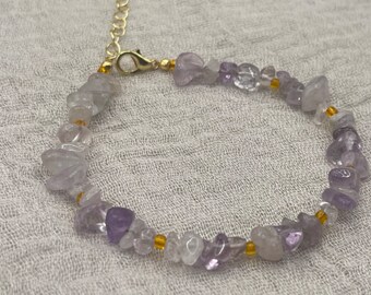 Pulsera de piedras preciosas de cristal de ametrina