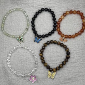 Crystal Gemstone Charm Bracelet