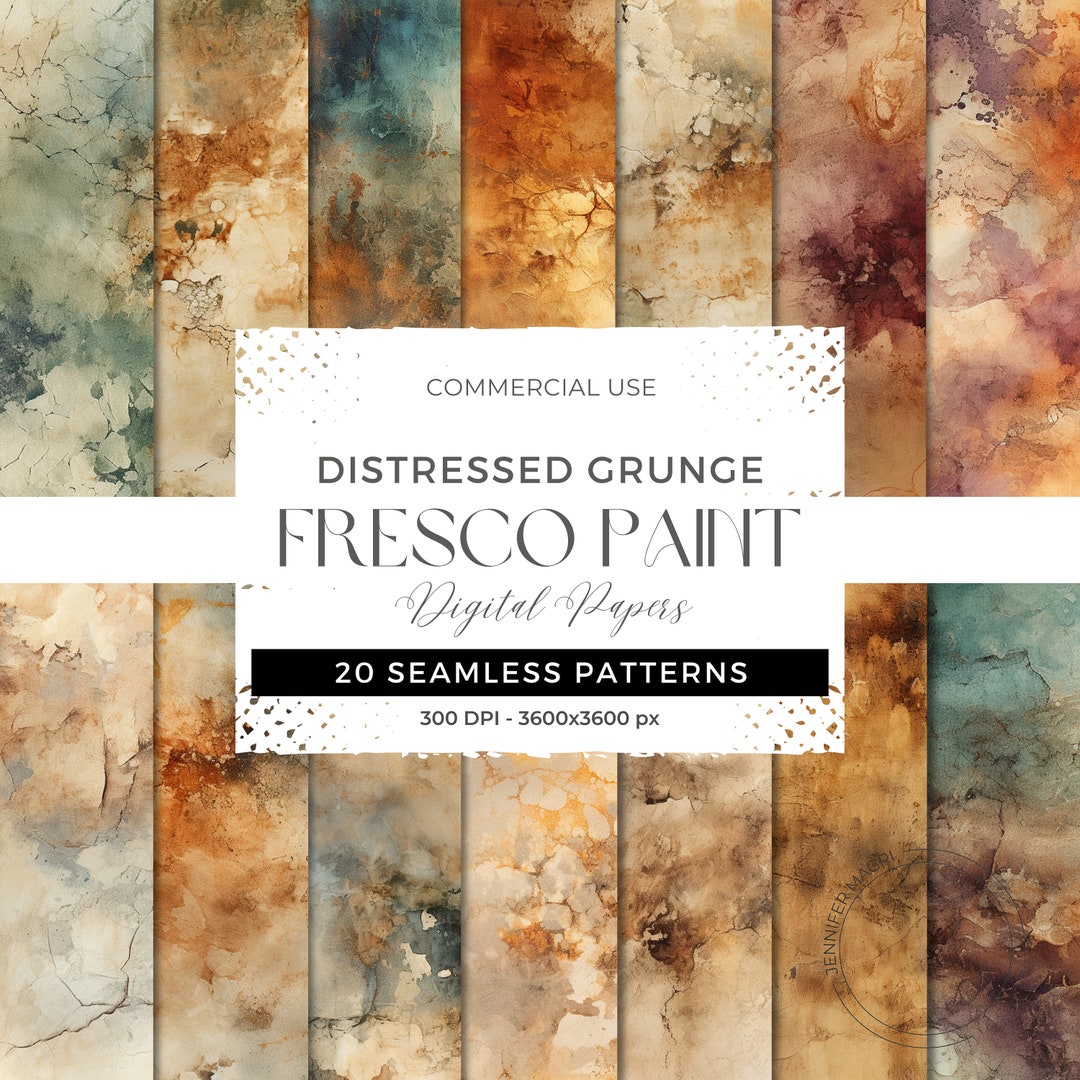 Distressed Fresco Texture Paper: Earthy Grunge Patterns for Crafts ...