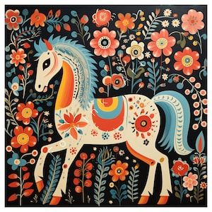 Regal Watchman : l&#39;art du cheval blanc incarne l&#39;élégance | Art mural numérique IA Art populaire