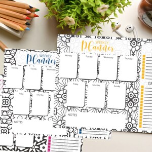Coloring Page Weekly Planner Instant Download Printable - Etsy