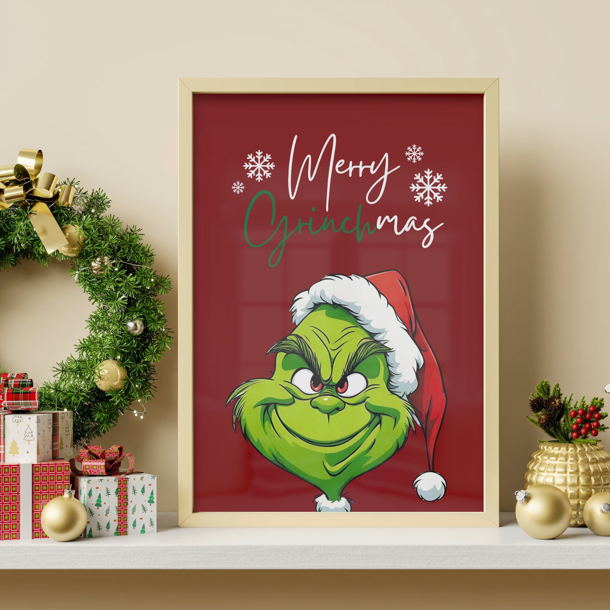 The Grinch Wall Art, Instant Download, Printable, Merry Christmas