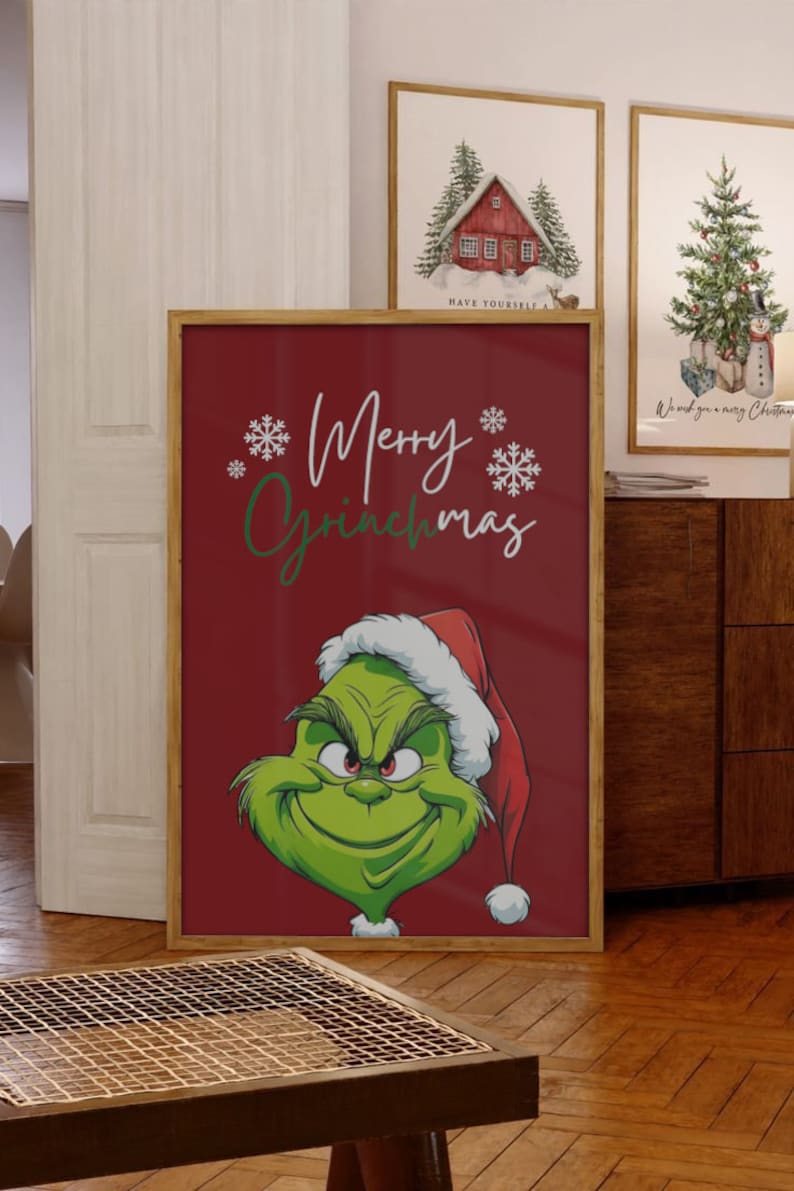 The Grinch Wall Art, Instant Download, Printable, Merry Christmas
