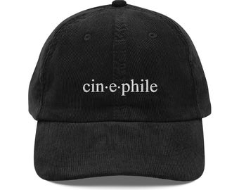 Cappello nero in velluto a coste cinefilo - Regalo per gli amanti del cinema - Appassionato di cinema - Regista - Attore - Produttore - Studi cinematografici - Studente di cinema