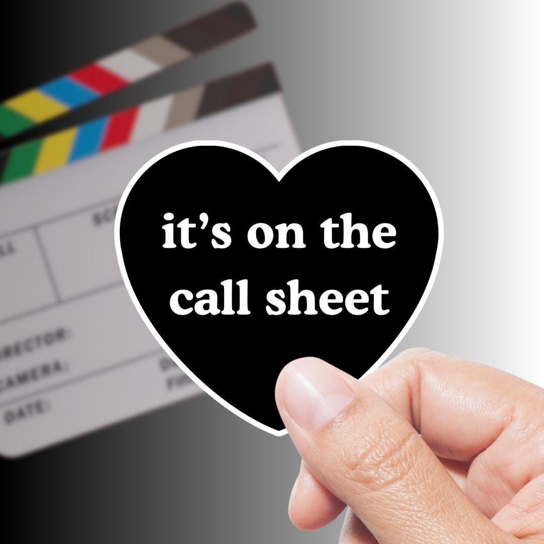 It's on the Call Sheet Sticker Film Crew Gift Laptop or Water Bottle ...