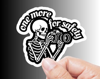 One More For Safety Sticker Kiss Cut Vinyl Decal I Water Bottle Laptop I Gift For Wedding Photographer Videographer Creative Camera Lover