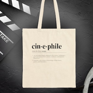 Cinephile Tote Bag Gift for Movie Lover Film Buff Nerd Enthusiast Arthouse Filmmaker Movie Buff Film Bro Cinema Movies Cinema Films Actor DP