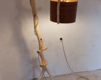 Wooden floor lamp