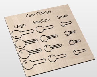 CNC Nocken Spanner Set für Spoilboards - 3 Größen - 12 Variationen - Digitale Datei - Werkzeugwegbeispiele enthalten - VCarve - CRV - SVG