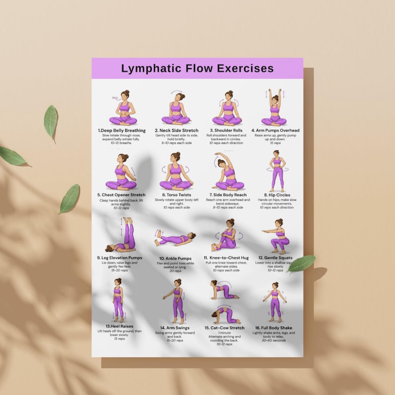 Lymphatic System Routine Pdf Lymphatic Flow Exercises Printable, Lymphatic Drainage Routine, Gentle ...