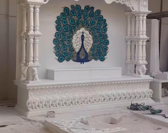 手作りの白い大理石の寺院：カスタムサイズ