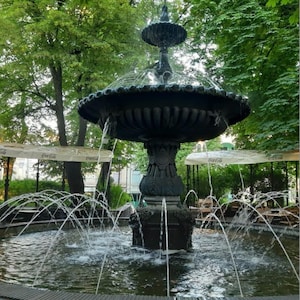 Custom Carved black Marble Fountain -  Garden or Patio Décor
