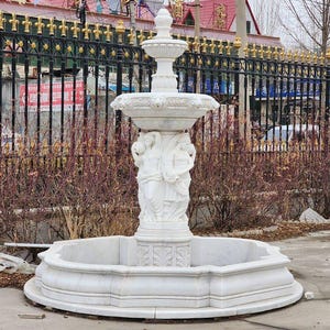Premium Marble Garden Fountain - Handcrafted Masterpiece for Outdoor Spaces