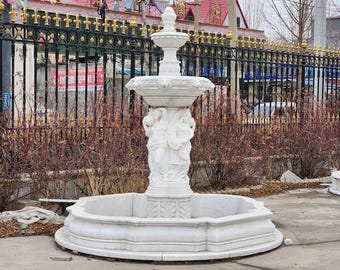 Fonte de jardim de mármore feita à mão: obra-prima ao ar livre
