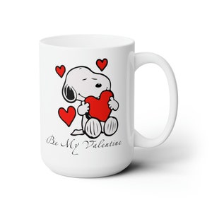 Taza de Snoopy con corazón personalizada por sublimación