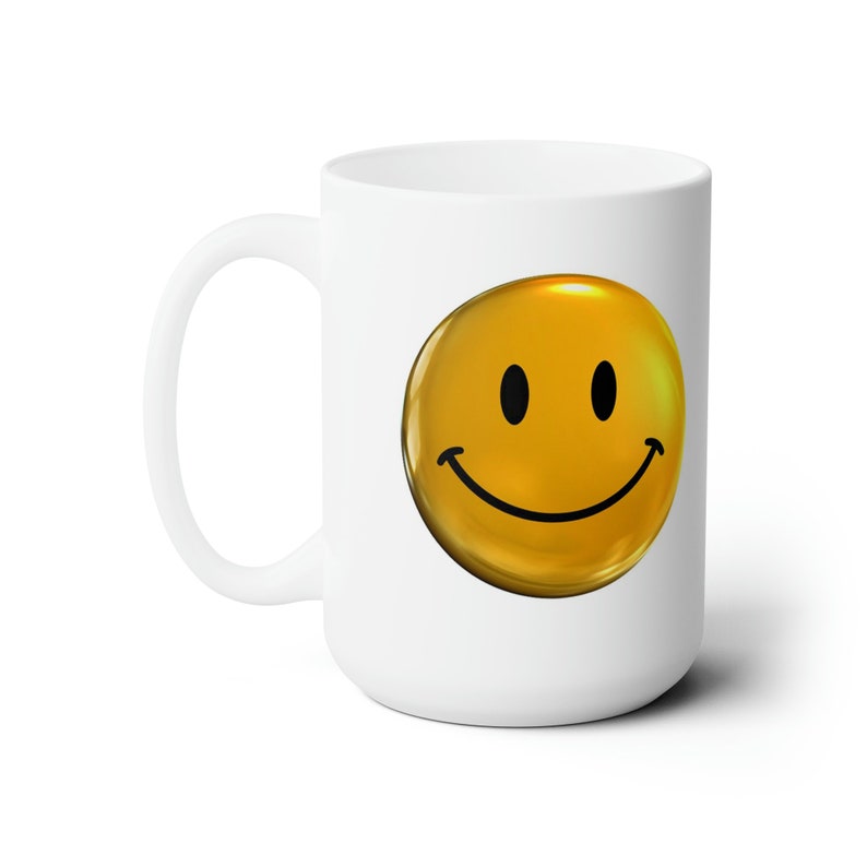 Happy Face Emoji Coffee Mug 15oz Christmas Birthday Gift Etsy