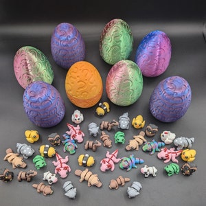 Mystery Egg with Mini 3D printed Articulating Animals