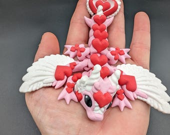 Valentine Dragon Heart Dragon Articulating Bookshelf Decor