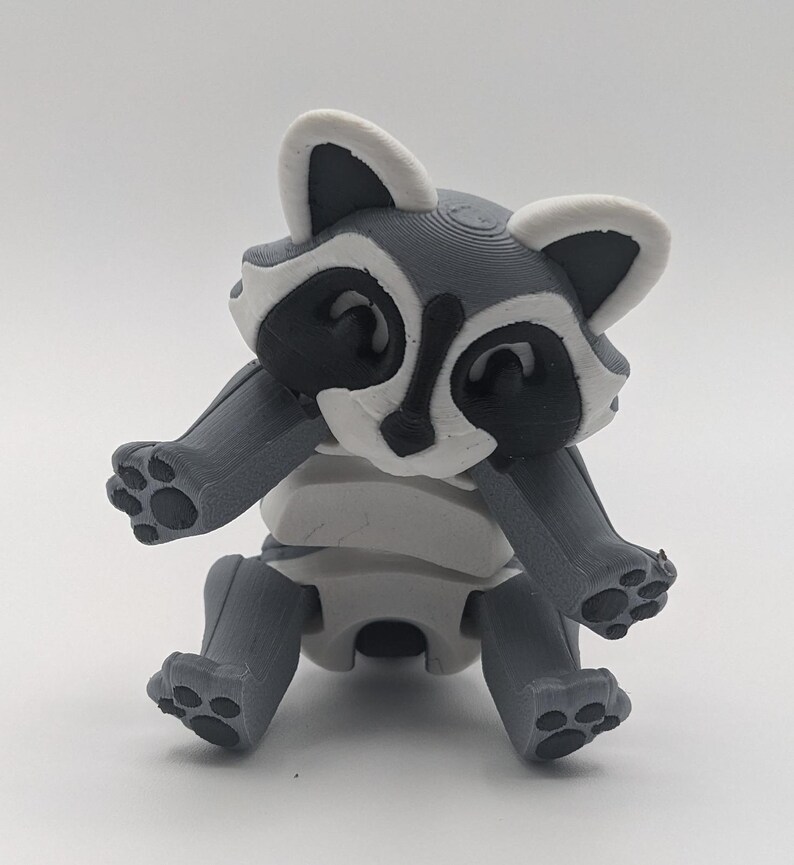 Raccoon With Trash Can Fidget Toy Fun 3D Printed Stress Relief. - Etsy