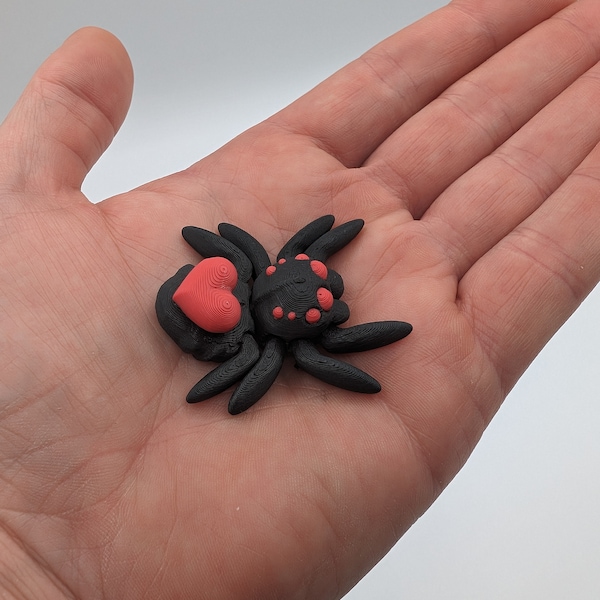 Valentine's TINY ARTICULATING SPIDER Fidget Toy Desk Stress Toy Valentine 3D Printed Articulated Tiny Toy Unique Romantic Gift Stress Relief