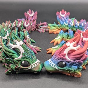 Baby Lunar Dragon 3d printed Dragon Articulated Dragon 3D Printed Sensory Stress Fidget Articulated Crystal Dragon Fidget dragon fidget