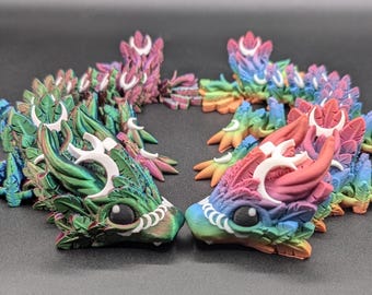 Baby Lunar Dragon 3d printed Dragon Articulated Dragon 3D Printed Sensory Stress Fidget Articulated Crystal Dragon Fidget dragon fidget